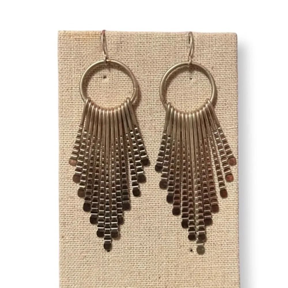 🤯5/$25🤯 Silver Hoop Dangly Bar Earrings